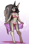 2023 2:3 absurd_res anthro arm_tuft big_tail bikini black_hair breasts chest_tuft clothing collar collarbone digitigrade eyebrow_through_hair eyebrows eyelashes female fluffy fluffy_tail frilly frilly_bikini frilly_clothing frilly_swimwear fur gradient_background grey_body grey_fur hair heart_collar hi_res inner_ear_fluff lilac_(mykegreywolf) long_ears looking_at_viewer mammal mykegreywolf navel pink_bikini pink_clothing pink_swimwear purple_eyes rodent sciurid shoulder_tuft simple_background slim small_breasts smile solo swimwear tail thigh_gap tied_bikini towel translucent translucent_hair tree_squirrel tuft two-piece_swimsuit