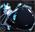 2026 abdominal_bulge ambiguous_gender ambiguous_prey anthro anthro_pred bbpaloq belly big_belly big_breasts black_body bloated blue_body blue_clothing blue_hair blush boots bottomwear breasts button_(fastener) closed_smile clothing cord_tail crouching darkner deltarune digestion digestion_noises digital_drawing_(artwork) digital_media_(artwork) disembodied_hand english_text eyes_closed felid feline female female_anthro female_pred footwear game_ui geometric_background grid_background gurgle_(sound_effect) hair happy heart_symbol hi_res holding_object holding_weapon holding_whip huge_belly hyper hyper_belly loincloth mammal mouth_closed multicolored_body navel onomatopoeia pattern_background pointy_ears robot_anthro rumbling_stomach shake_lines shoes shoulder_pads simple_background smile solo sound_effects talking_to_prey tasque_manager text text_box thick_thighs undertale_(series) vore weapon whip white_body white_clothing wide_hips