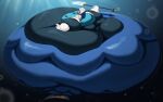 16:10 2026 aquatic armor belly big_belly capcom clothing female gloves handwear headgear helmet hi_res huge_belly humanoid humanoid_merfolk mega_man_(series) megaman_(classic) melee_weapon merfolk morbidly_obese obese overweight polearm shweetmagnet solo splash_woman split_form trident underwater water weapon widescreen
