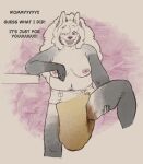 anthro bodily_fluids body_hair breasts canid canine clothed clothing diaper diaper_blowout diaper_fetish english_text feces feces_blowout genital_fluids gynomorph happy_trail hi_res intersex mammal pampermousse pooping soiled_diaper soiling soiling_diaper solo text unclean_diaper urine used_diaper using_diaper wearing_diaper wet_diaper wetting wetting_diaper