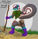 absurd_res anthro bodily_fluids clothed clothing diaper english_text feces fur genital_fluids green_eyes grey_body grey_fur hi_res hiking hoodie hybrid male pooping public soiled_diaper soiling soiling_diaper solo sonpop stick text topwear trail unclean_diaper urine used_diaper using_diaper wearing_diaper wet_diaper x-ray_view