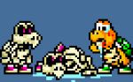 after_vore ambiguous_gender animated_skeleton anthro bodily_fluids bone bones_in_stomach clothing disassembled drooling dry_bones exposed_bone footwear green_clothing green_footwear green_koopa_troopa green_shell green_shoes green_sneakers group hollow_eyes inverted_eyes koopa koopa_troopa looking_at_another mario_bros miner_mate_coffee nintendo oral_vore orange_body pink_clothing pink_footwear pink_pupils pink_shoes pink_sneakers pupils reformation regurgitation saliva saliva_covered scalie shell shoes skeleton slight_blush sneakers spread_plates transformation transformation_through_vore trio undead vore weight_gain white_body white_shell