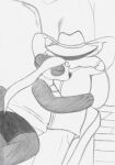 anthro bear black_body black_fur black_nose canon_x_oc clothed clothing cowboy_hat duo female floor floorboards fur fur_markings furniture giant_panda graphite_(artwork) hair hat headgear headwear hi_res humanoid inside interspecies interspecies_romance lunarpanda8686 lying lying_on_furniture lying_on_sofa male male/female mammal markings mika_(lunarpanda8686) monochrome monster on_sofa round_ears simple_background sketch sleeping sleeping_on_another sleeping_together slightly_chubby sofa starlo_(undertale_yellow) traditional_media_(artwork) undertale_(series) undertale_yellow unknown_species ursine white_body white_fur white_hair