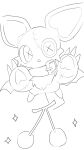 2026 3_fingers 9:16 ambiguous_gender animate_inanimate anthro bat big_ears buckled_collar button_(fastener) button_eyes cherry chest_tuft chibi claw_fingers claws collar comic fingers food fruit hi_res living_plushie mammal monochrome plant plushie seam_(sewing) seuppi simple_background sketch solo stitch_(sewing) tail tuft white_background wings