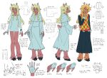5_fingers anthro blonde_hair bottomwear brown_body brown_fur clothed clothing cloven_hooves countershade_hands countershading deer deltarune dress english_text female fingers fully_clothed fur goomyloid hair hi_res hooves jewelry lightner mammal new_world_deer noelle_holiday reindeer ring_(jewelry) romper shirt skirt snout solo standing sweater text topwear undertale_(series)