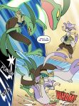 2026 absurd_res ambiguous_gender anthro badge belt clothed clothing comic dialogue digital_media_(artwork) duo english_text fight generation_3_pokemon generation_5_pokemon grovyle harmony_scarf hi_res mienshao nintendo odeko-yma pokeball_symbol pokemon pokemon_(species) pokemon_mystery_dungeon signature speech_bubble spike_chunsoft standing text uniform