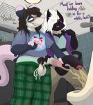 absurd_res american_opossum anthro assisted_peeing ball_size_difference balls bathroom big_balls big_penis biped bodily_fluids bottomwear bottomwear_down budge_(artist) circumcised circumcision_scar clothed clothing colored comparing digital_media_(artwork) domestic_cat duo english_text felid feline felis foreskin fur genital_fluids genital_scar genitals glans hair half-erect handjob hi_res holding_another's_penis holding_penis huge_penis humanoid_genitalia humanoid_penis male male/male male_anthro male_peeing mammal marsupial mutual_handjob mutual_masturbation pants pants_down partially_clothed peeing peeing_together penile penis penis_size_difference pubes public_restroom romulus_(thine) scar sex shirt smile smiling_at_viewer syn_(feelin_synful) tail talking_to_another talking_to_partner text toilet_sharing topwear urinal urine urine_stream watersports