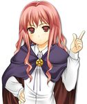  big_wednesday cape long_hair long_sleeves louise_francoise_le_blanc_de_la_valliere pentacle pink_eyes pink_hair solo zero_no_tsukaima 