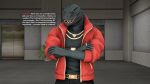 16:9 3d_(artwork) 4k absurd_res anthro belt black_body black_bottomwear black_clothing black_scales black_shirt black_topwear bottomwear clock clothed clothing comic crossed_arms dialogue digit_ring digital_media_(artwork) elevator english_text epic_games finger_ring fortnite hi_res inside jacket jewelry komodo_dragon lizard male meteorsmash monitor_lizard necklace plant plant_pot potted_plant red_clothing red_eyes red_jacket red_topwear reptile scales scalie sharp_teeth shirt solo teeth text text_box thinking thunder_(fortnite) topwear watch widescreen wristwatch