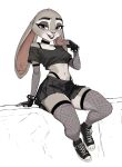 2025 absurd_res alternative_fashion anthro armwear artist_logo artist_name black_bottomwear black_clothing black_lipstick black_skirt bottomwear bra_strap bracelet breasts buckteeth choker clothed clothing colored converse_shoes crop_top digital_drawing_(artwork) digital_media_(artwork) disney european_rabbit eyebrow_piercing eyebrows eyelashes facial_piercing female fingerless_gloves fishnet_armwear fishnet_clothing fishnet_legwear fur gesture gloves goth grey_body grey_fur hand_gesture handwear hi_res jewelry judy_hopps kisu-inu lagomorph legwear leporid lipstick logo long_ears long_nails makeup mammal nails narrowed_eyes navel necklace off_shoulder oryctolagus piercing pointing pointing_at_self purple_eyes rabbit shaded sharp_nails shirt shoelaces sitting_on_wall skirt smile smiling_at_viewer solo spiked_bracelet spikes teeth text thick_eyebrows thong_straps topwear tuft white_body white_fur zootopia