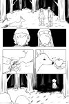 2:3 absurd_res alternate_species ambiguous_gender apple bear_trap bottomwear canid canine canis clothing collar comic deer deltarune domestic_dog feral feralized food forest fruit fur furrification goomyloid group hat headgear headwear hi_res human kris_dreemurr lying mammal monochrome noelle_holiday outside pants plant scarf sitting sniffing snout snow standing tail topwear trap_(contrivance) tree undertale_(series) winter wounded