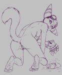 analpaladin anthro anus areola breasts eyewear eyewear_only fangs feet female genital_piercing genitals goggles goggles_only hi_res inner_labia lombax long_inner_labia looking_at_viewer looking_back looking_back_at_viewer lube mammal mechanical_arm nipples nude nude_female piercing pupils raised_tail ratchet_and_clank rivet_(ratchet_and_clank) slit_pupils solo sony_corporation sony_interactive_entertainment tail teeth vulva vulva_piercing