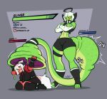  ambiguous_gender ambiguous_prey anthro canid canine canis chrisstarfer clothed clothing female female_pred female_prey fur gameplay_mechanics green_body gui hair health_bar heart_symbol hi_res mammal multicolored_body red_body red_fur reptile scalie simple_background snake tail tail_bulge tail_fetish tail_play tail_vore thick_thighs two_tone_body unusual_anatomy unusual_tail unusual_vore vore white_hair 