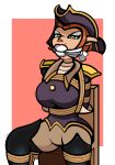 absurd_res angry anthro arms_tied athletic athletic_anthro athletic_female bdsm big_breasts bondage bottomwear bound breasts brown_hair brown_nose captain_amelia chair chair_bondage cloth_gag clothed clothed_anthro clothed_female clothing disney eyelashes felid feline female fully_bound fully_clothed fully_clothed_anthro fully_clothed_female furniture gag gagged green_eyes hair hands_behind_back hat headgear headwear hi_res improvised_gag legs_tied looking_at_viewer mammal motion_lines muffled on_chair open_mouth open_mouth_gag peaked_cap restraints rope rope_bondage rope_harness simple_background sitting sitting_on_chair solo submissive submissive_anthro submissive_female tan_body topwear treasure_planet uniform zalder-saepe