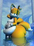 3d_(artwork) anthro balls barely_visible_balls barely_visible_genitalia barely_visible_penis bedroom_eyes belly belly_overhang big_belly big_butt bigratsfm bottom_heavy butt canid canine clothing deep_navel digital_media_(artwork) ethereal femboy flaccid fox genitals gloves gloves_only hand_behind_head hand_on_belly handwear handwear_only hi_res huge_butt looking_at_viewer male mammal miles_prower moobs mostly_nude narrowed_eyes navel open_mouth overweight overweight_male partially_submerged pear-shaped_figure penis pillar red_fox seductive sega shortstack shortstack_male solo sonic_the_hedgehog_(series) source_filmmaker_(artwork) thick_thighs true_fox vaporwave water wide_hips