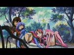  2girls agatsuma_mizuki ass day fallen_down jpeg_artifacts lying mikuri_tomokazu mone multiple_girls nature outdoors screencap spread_legs thighhighs yumeria 