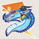 1:1 2026 absurd_res ambiguous_gender crossover dragon ear_piercing european_mythology fangs feral friendship_is_magic frill_(anatomy) hasbro hi_res kovi_kodi long_neck looking_at_viewer my_little_pony mythological_creature mythological_scalie mythology nose_spike piercing rainbow_dash_(mlp) rainwing_(wof) scalie smile snout solo spikes spikes_(anatomy) teeth western_dragon wings_of_fire