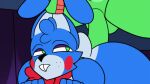 16:9 amphibian anal anal_penetration animated animated_gif animatronic anthro balls big_butt blue_body bored bow_tie buckteeth butt duo eyeshadow five_nights_at_freddy's five_nights_at_freddy's_2 frog genitals green_body green_eyes inkyproduction lagomorph leporid machine makeup male mammal penetration penile penile_penetration penis rabbit red_bow_tie robot scottgames sex short_playtime tail teeth toy_bonnie_(fnaf) widescreen