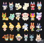  6+boys 6+girls animal_crossing baby_animal bear bear_cub bird black_background brothers bunnie_(animal_crossing) cat character-themed_food chibi chibi_only coffee coffee_mug crossdressing crossdressing_(mtf) cup dog dom_(animal_crossing) everyone food glasses gulliver_(animal_crossing) heterochromia holding holding_food holding_sandwich isabelle_(animal_crossing) judy_(animal_crossing) k.k._slider_(animal_crossing) kid_cat_(animal_crossing) lobo_(animal_crossing) lolly_(animal_crossing) maid marshal_(animal_crossing) mint_(animal_crossing) monkey mug multiple_boys multiple_girls niko_(animal_crossing) official_alternate_costume punchy_(animal_crossing) rabbit raccoon raymond_(animal_crossing) rizu_(rizunm) sandwich seagull sheep siblings simple_background sleeping squirrel stitches_(animal_crossing) stuffed_animal stuffed_toy tangy_(animal_crossing) teddy_bear timmy_(animal_crossing) tommy_(animal_crossing) 