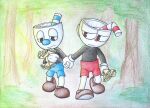 animate_inanimate bendy_straw big_nose biped black_clothing black_shirt black_topwear blue_nose bottomwear brother_(lore) brothers_(lore) brown_clothing brown_footwear brown_shoes clothing container contract cup cuphead_(character) cuphead_(game) drinking_straw duo footwear for_a_head frown gloves grey_body grey_skin hand_holding handle handwear humanoid male male_humanoid meraki-sunset mug mugman not_furry object_head pie_cut_eyes red_bottomwear red_clothing red_nose red_shorts sad shirt shoes shorts sibling_(lore) small_nose studio_mdhr topwear twins_(lore) walking_together white_clothing white_gloves white_handwear