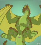 ambiguous_gender animal_genitalia anus claws dragon feral finger_claws genital_slit genitals green_body leafwing_(wof) long_neck masturbation membrane_(anatomy) membranous_wings mythological_creature mythological_scalie mythology scalie sketch slo1ka snout solo toe_claws wings wings_of_fire