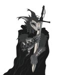 2026 alternative_fashion anthro arm_harness arm_markings arm_tuft big_sword black_cape black_cloak black_clothing black_eyelids black_nose canid canine canis cape cloak clothed clothed_anthro clothed_male clothing collar digital_drawing_(artwork) digital_media_(artwork) domestic_dog ear_tuft elbow_tuft fur goth grey_body grey_eyes grey_fur half-closed_eyes hi_res holding_melee_weapon holding_object holding_sword holding_weapon male male_anthro mammal markings medieval_clothing melee_weapon mouth_closed narrowed_eyes shoulder_tuft simple_background solo spiked_collar spikes sword tan_inner_ear thorn_paw tuft weapon white_background