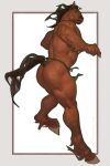 2026 2:3 4_fingers abs action_pose after_transformation ankle_tuft anthro arkees_(derpydrake) arm_tuft biceps big_muscles biped black_hair bottomwear butt calf_muscles claws clothed clothing deltoids digital_drawing_(artwork) digital_media_(artwork) equid equine finger_claws fingers forearm_muscles fur green_bottomwear green_clothing green_eyes green_loincloth hair hi_res hooves horse horse_tail huge_muscles leg_muscles leg_tuft loincloth loincloth_only male mammal mane mane_hair muscular muscular_anthro muscular_male nude_male pecs pose quads red_body red_body_hair red_fur serratus signature simple_background solo tail taran_fiddler thick_thighs topless triceps tuft vein white_background wrist_tuft