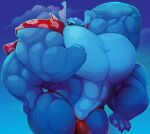 2025 4_arms 4_fingers abs alien aloha_shirt anthro anthrofied biceps big_muscles big_pecs biped blue_body blue_fur blue_nose bulge claws clothing cloud detailed_bulge digital_media_(artwork) disney ear_markings experiment_(lilo_and_stitch) eyewear featureless_chest finger_claws fingers fur genital_outline grin hand_behind_head hand_on_butt hand_on_own_butt hi_res huge_muscles huge_pecs hyper hyper_muscles hyper_pecs jockstrap lilo_and_stitch male markings multi_arm multi_limb muscular muscular_male notched_ear outside pattern_clothing pattern_shirt pattern_topwear pecs penis_outline red_clothing red_jockstrap red_underwear shirt smile solo standing stitch_(lilo_and_stitch) sunglasses toonpower topwear underwear