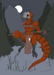 3_toes absurd_res anthro bea-is-missing breasts chest_wraps clementine_(bea-is-missing) dinosaur feathered_dinosaur feathered_scalie feathers feet female hi_res holding_melee_weapon holding_object holding_polearm holding_spear holding_weapon markings medium_breasts melee_weapon non-mammal_breasts polearm prehistoric_species reptile saurischian scalie scuted_legs scutes shaded simple_coloring simple_shading solo spear striped_markings stripes tail theropod toes tribal tyrannosauroid under_boob weapon wraps yutyrannus