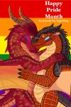 2026 2:3 ambiguous_gender bisexual_pride_colors claws darkfearik_nw dragon duo english_text european_mythology feral head_down hi_res horn hug hybrid lgbt_pride looking_at_another male_(lore) markings mudwing_(wof) mulberry_(wof) mythological_creature mythological_scalie mythology open_wings pride_color_background pride_colors rainbow_pride_colors scales scalie scar simple_background skywing_(wof) spikes spikes_(anatomy) text umber_(wof) vincian_pride_colors western_dragon wings_of_fire