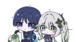  1boy 1girl :< animal animalization arm_at_side armlet asymmetrical_sidelocks black_bodysuit black_bridal_gauntlets black_cat black_hair black_shorts blue_cape blue_eyes blue_gem blue_kimono blue_sleeves blunt_ends blush bodysuit braid bridal_gauntlets bright_pupils cape cat chibi chibi_only choppy_bangs closed_mouth creature cross-shaped_pupils detached_sleeves dress eyeliner feathers frown furisode gem genshin_impact gold_armlet green_cape green_eyes green_hair green_pupils green_sleeves hair_intakes hair_ornament half_crown_braid hand_on_own_hip heart heart_hair_ornament holding holding_animal holding_cat holding_creature japanese_clothes jewelry juban kimono layered_sleeves leaf leaf_hair_ornament long_hair makeup mandarin_collar multicolored_hair nahida_(genshin_impact) neo_akasha_terminal open_clothes open_kimono person_and_animalization pointy_ears pom_pom_(clothes) red_eyeliner scaramouche_(cat)_(genshin_impact) scaramouche_(genshin_impact) short_sleeves shorts shoulder_peek side_cape side_ponytail sidelocks streaked_hair symbol-shaped_pupils tareme wanderer_(genshin_impact) wheat_02 white_background white_dress white_hair white_kimono white_pupils white_sleeves white_trim yellow_feathers 