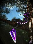 3:4 3_fingers 3_toes 4_ears anthro avali clear_sky cloud da'vali davali feathered_wings feathers feet fingers forest forest_background hi_res leaning light male multi_ear niali_the_avali niali_the_avali_(character) plant purple_eyes sitting sky solo sunlight sunny tail tail_feathers toes tree wings