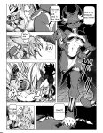 absurd_res anthro big_breasts big_ears black_and_white black_body black_fur boots bottomwear breasts butt claws cleavage clothed clothing comic cute_fangs defeat defeated dialogue domestic_cat dungeon duo english_text fainted fangs feet felid feline felis female fighting_pose fingerless_gloves footwear forehead_mark fur gesture gloves goho_vanilla hand_gesture hand_on_hip handwear hi_res hotpants jewelry kemono key kick licking licking_lips loincloth mammal monochrome partially_clothed pointing pose ready_to_fight shoes shorts skimpy solo speech_bubble standing surprised tail teeth text tongue tongue_out topwear tribal tribal_clothing tribal_jewelry unconscious unconscious_anthro unconscious_female under_boob
