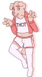 2016 aliasing alpha_channel anthro bird_dog black_text blue_(sebdoggo) bottomwear canid canine canis chow_chow clothing crop_top cropped_hoodie digital_drawing_(artwork) digital_media_(artwork) domestic_dog eyebrows flat_colors floppy_ears folded_ears full-length_portrait fur gesture golden_retriever hand_gesture hoodie hunting_dog legwear male mammal microsoft_paint_(artwork) mixed_breed navel pink_clothing pink_eyebrows pink_eyes pink_hoodie pink_nose pink_topwear plantigrade portrait retriever sebdoggo shirt shorts simple_background snout solo spitz tail tan_body tan_fur text text_on_clothing text_on_crop_top text_on_shirt text_on_topwear thigh_highs thot topwear trans_(lore) trans_man_(lore) transparent_background v_sign white_bottomwear white_clothing white_crop_top white_legwear white_shorts white_thigh_highs white_topwear