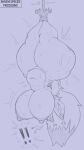 3_toes absurd_res ankles_tied anthro areola bdsm belly big_areola big_breasts big_butt black_and_blue bodily_fluids bondage bound breast_jiggle breasts butt butt_jiggle claws domestic_cat feet felid feline felis female hands_behind_back hands_tied hands_tied_behind_back hi_res huge_breasts huge_butt huge_thighs jiggling kronkeldurr mammal monochrome motion_lines navel overweight overweight_anthro overweight_female peril slightly_chubby slightly_chubby_female solo suspension suspension_bondage sweat sweatdrop sweaty_belly sweaty_breasts sweaty_legs sweaty_thighs tabby_cat text_box thick_thighs thigh_jiggle toe_claws toes upside_down wide_hips