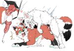 anal anal_penetration animal_genitalia animal_penis anus black_body black_fur black_highlights blue_eyes blush blush_lines bodily_fluids canid canine canine_genitalia canine_penis canis chinese_description claws countershading cum cum_in_ass cum_inside cum_on_ground cum_while_penetrated cumshot cutaway digital_drawing_(artwork) digital_media_(artwork) doggystyle domestic_dog dr.kiyo duo ejaculation feet feral feral_on_feral feral_penetrated feral_penetrating feral_penetrating_feral flat_colors from_behind_position fur genital_fluids genitals green_claws green_eyes hi_res highlights_(coloring) hindpaw intraspecies kiyo_(dr.kiyo) knot knotted_penis looking_at_another looking_at_partner looking_back looking_pleasured male male/male male_feral male_penetrated male_penetrating male_penetrating_male mammal multicolored_body multicolored_fur open_mouth paws penetration penile penile_penetration penis penis_in_ass quadruped red_body red_fur sex side_view tongue tongue_out two_tone_body two_tone_fur white_body white_countershading white_fur