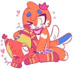 agender_(lore) all_fours ambiguous/ambiguous ambiguous_gender animate_inanimate anonymous_artist anthro bandetto blush blush_lines bodily_fluids canid canine canis crown doggystyle domestic_dog drooling dry_humping duo ecstasy eye_contact fox from_behind_position fur grinding headgear heart_symbol hi_res holding_ear humping inflatable kerchief lapfox_trax living_inflatable living_pinata living_pool_toy looking_at_another looking_pleasured mammal multicolored_body multicolored_fur one_eye_closed onomatopoeia orange_body pinata pool_toy red_body red_fur saliva sex sound_effects tail tail_motion tailwag tears tears_of_pleasure text the_quick_brown_fox thrusting