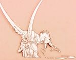 animal_genitalia bodily_fluids claws cloaca cum cum_drip cum_on_cloaca cum_on_ground cum_splatter cumshot digital_media_(artwork) dinosaur dripping dromaeosaurid duo ejaculation erection feathered_dinosaur feathered_scalie feathers female feral from_behind_position genital_fluids genitals looking_at_another looking_at_partner male male/female monochrome mounting neck_tuft nude on_partner open_mouth orgasm penis prehistoric_species pubic_boot pull_out raised_tail reptile saurischian scalie sex sickle_claw simple_background skadjer tail theropod toe_claws tongue tuft white_body