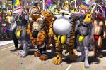 2026 3:2 abs age_difference animal_mask anthro asyr avian background_character beak beard belly big_belly big_bulge big_muscles big_pecs bird bisexual_pride_colors black_nipples blush bulge city city_background claws clothing countershade_torso countershading crew_(anti_dev) dream_and_nightmare english_text eyewear facial_hair father_(lore) father_and_child_(lore) father_and_son_(lore) felid fur group harness harness_only hi_res huge_pecs incest_(lore) jockstrap lgbt_pride lgbt_pride_month male male/male mammal mask mature_male mostly_nude mostly_nude_anthro mostly_nude_male musclegut muscular muscular_anthro muscular_male navel night_(dream_and_nightmare) nipple_piercing nipple_ring nipples older_male open_mouth open_smile overweight overweight_anthro overweight_male pantherine parent_(lore) parent_and_child_(lore) parent_and_son_(lore) pecs picid piciform piercing pride_colors pride_parade profanity pup_mask rainbow_pride_colors ring_piercing rooter_(anti_dev) shirt size_difference smaller_male smile son_(lore) standing striped_body striped_fur stripes tank_top text tiger toe_claws topwear transgender_pride_colors underwear walking white_body white_countershading woodpecker yellow_clothing yellow_underwear younger_male