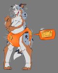 4_toes 5_fingers anthro australian_shepherd beta_(betaetadelota) big_diaper blush blush_lines bodily_fluids breath brown_body brown_fur brown_inner_ear brown_tail canid canine canis claws clothed clothing cutaway diaper diaper_only dipstick_tail domestic_dog drooling english_text fangs feet finger_claws fingers fist flying_sweatdrops full-length_portrait fur grey_background grey_body grey_claws grey_ears grey_finger_claws grey_fur grey_nose grey_spots grey_tail grey_tail_tip grey_toe_claws half-closed_eyes heart_symbol herding_dog hi_res inflatable_diaper male mammal markings multicolored_body multicolored_fur multicolored_tail narrowed_eyes navel one_eye_closed open_mouth open_smile orange_diaper pastoral_dog penetrable_sex_toy portrait puffybuttcorgi saliva sex_toy sheepdog signature simple_background slightly_chubby smile solo spots spotted_body spotted_fur spotted_markings spotted_tail standing sweat sweatdrop tail tail_markings teeth text three-quarter_view toe_claws toes tongue tongue_out topless warning_label wearing_diaper whisker_spots wobbling