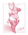 animal_print animal_print_bikini animal_print_thigh_highs anthro arm_markings armwear belly belly_rolls big_butt bikini bipan bipan_f_(bipan) breasts butt cheek_tuft chest_tuft choker clothing cow_print cow_print_armwear cow_print_bikini cow_print_bra cow_print_elbow_gloves cow_print_legwear cow_print_lingerie cow_print_panties cow_print_thigh_highs digitigrade ear_markings elbow_gloves eyebrows eyelashes eyes_closed facial_tuft fangs fat_rolls fat_upper_pubic_area felid female fur fur_markings gloves handwear head_tuft hi_res inner_ear_fluff jewelry legwear lion love_handles mammal markings medium_breasts monochrome multicolored_body multicolored_fur navel necklace open_mouth overweight overweight_anthro overweight_female pantherine pattern_bikini pattern_clothing pattern_legwear pattern_swimwear pattern_thigh_highs print_clothing print_gloves print_handwear simple_background solo swimwear tail tail_tuft teeth thick_eyebrows thick_thighs thigh_highs tuft two-piece_swimsuit wide_hips yawn yawning_position