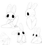 absurd_res anthro bent_legs bent_over biped black_eyes blush blush_lines caffrain camel_toe clothed clothing digital_drawing_(artwork) digital_media_(artwork) empty_eyes female female_anthro front_view hi_res kemono lagomorph leporid looking_at_viewer looking_back lying mammal monochrome mouthless multiple_poses on_back on_side panties partially_clothed partially_clothed_anthro partially_clothed_female plantigrade pose presenting_panties presenting_to_viewer presenting_underwear rabbit rabbit_ears rear_view scut_tail short_tail simple_background sketch sleeveless_dress slim slim_anthro slim_female solo spread_legs spreading tail underwear white_background