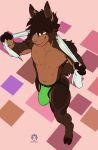 2026 abstract_background absurd_res alpaca anthro artist_name athletic athletic_anthro athletic_male band-aid bandage biped bodily_fluids brown_body brown_fur brown_hair brown_hooves brown_markings bulge camelid clothed clothing colored colored_sketch detailed_bulge digital_drawing_(artwork) digital_media_(artwork) drying english_text fingers fur genital_outline green_clothing green_jockstrap green_underwear hair hi_res holding_object holding_towel hooved_fingers hooves jockstrap jockstrap_only khayen looking_away male mammal markings navel penis_outline signature simple_background sketch skimpy slim solo sweat sweaty_body tail text topless topless_anthro topless_male towel towel_around_neck underwear underwear_only unguligrade