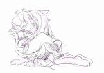 90_percent_studios ambiguous_gender angel_grimalkin anthro big_ears bqq7xx_b canid canine canis domestic_cat domestic_dog duo felid feline felis floppy_ears hair hi_res hug hugging_another humanoid long_hair mammal olive_higgins paws purrfect_apawcalypse siberian_cat simple_coloring simple_eyes sitting sitting_on_another