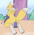 2d_animation animated animated_gif anthro anthro_penetrated anus bandai_namco butt canid canine clenched_teeth digimon digimon_(species) dildo dildo_in_vagina dildo_insertion eyes_closed female female_penetrated fox frame_by_frame genitals hi_res kneeling mammal masturbation orifice_tugging p.v.su penetration renamon sex_toy sex_toy_in_vagina sex_toy_insertion short_playtime solo tail teeth true_fox vaginal vaginal_masturbation vaginal_penetration vaginal_tugging vulva yellow_body