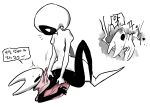 anthro arthropod between_legs blush bodily_fluids butt clitoral clitoral_rubbing close-up clothing dialogue digital_drawing_(artwork) digital_media_(artwork) duo featureless_chest female female/female female_orgasm flat_chested genital_fluids genitals heart_symbol hi_res hollow_knight:_silksong hollow_knight_(franchise) hornet_(hollow_knight) intense_orgasm intimate kneeling korean lace_(hollow_knight:_silksong) line_art looking_at_another looking_pleasured lying motion_lines narrowed_eyes nude on_another on_back on_ground orgasm pixiv_id_120070560 scar segmented_body sex shaking simple_background team_cherry topwear tribadism vaginal vaginal_fluids vulva wide_eyed