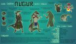 4_toes 5_fingers 7:4 aberrantlynx absurd_res alternative_fashion anthro aquatic arrow_(weapon) assault_rifle augur_(aberrantlynx) backpack biography blood bodily_fluids bottomwear bow_(weapon) character_name chest_wraps clothed clothed_anthro clothed_female clothing crocodile crocodilian english_text feet female fingers fish flat_chested front_view green_body green_scales gun hand_print hat headgear headwear hi_res hippie humanoid_hands loincloth markings membrane_(anatomy) mercenary military model_sheet nude nude_anthro nude_female orinoco_crocodile ranged_weapon rear_view reptile rifle scales scalie shirt shorts soldier solo standing stated_age stated_height stated_species stated_weight tail tank_top teeth text toes topwear tribal tribal_markings warrior weapon webbed_feet webbed_hands wet wet_body wet_scales wraps