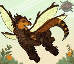 2026 4_wings ambiguous_gender arthropod bee bumblebee_(wof) chaosbringer claws dragon duo european_mythology feral flower flying hi_res hivewing_(wof) hymenopteran insect insect_wings multi_wing mythological_creature mythological_scalie mythology open_mouth plant scales scalie sharp_teeth smile solo_focus spread_wings teeth tongue western_dragon wings wings_of_fire