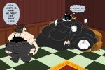 ann_takamaki anthro atlus cchilab clothing domestic_cat felid feline felis female hi_res human kneading_belly makoto_niijima male mammal megami_tensei morgana_(persona) persona_(series) persona_5 sega sitting torn_clothing vore weight_gain
