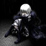  long_sleeves nekoita pale_skin rain rozen_maiden silver_hair solo suigintou wet 